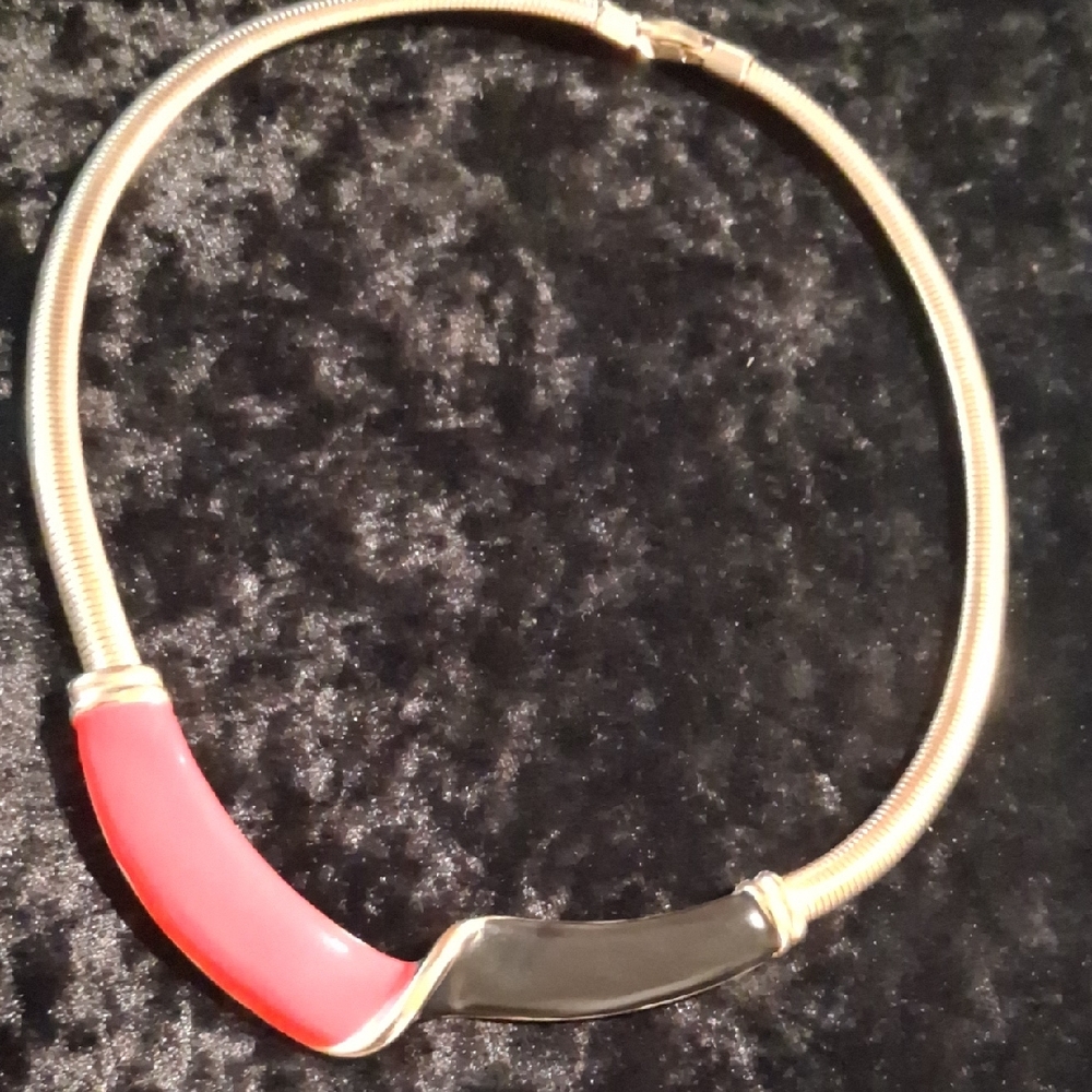Monet Red and Silver Necklace with Elegant Design